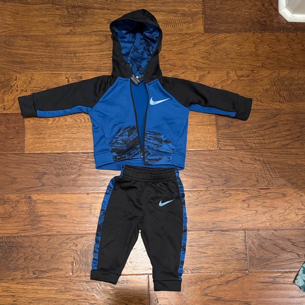 Nike Black and Blue Kids' Tracksuit